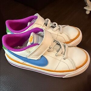 Nike Kids White, Blue, and Purple Sneakers